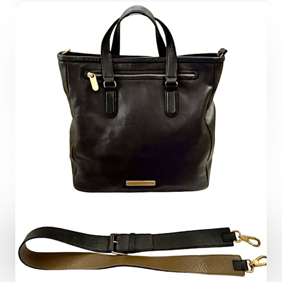 MARC JACOBS Luna Black Leather Top Handle Crossbody Tote Gold Hardware LIKE NEW - Picture 4 of 16